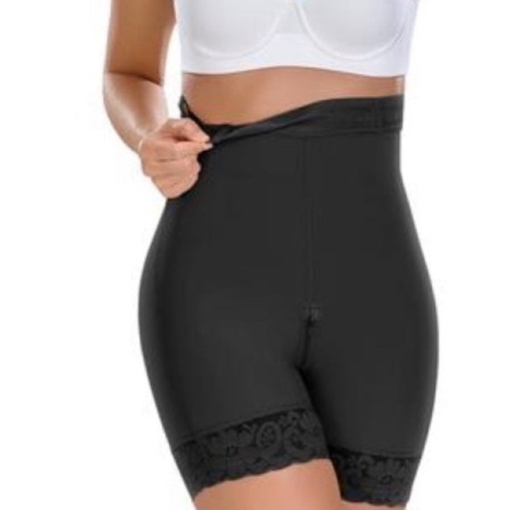 High-Waisted Black Shapewear Shorts